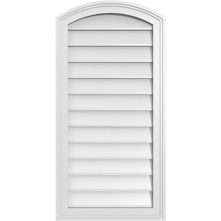 Ekena Millwork Arch Top Surface Mount PVC Gable Vent: Functional, w/ 2"W x 1-1/2"P Brickmould Frame, 18"W x 36"H GVPAR18X3602SF
